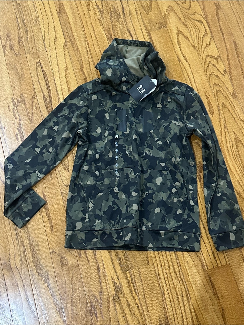 Under Armour Boys' Olive & Black Camo Pullover Hoodie